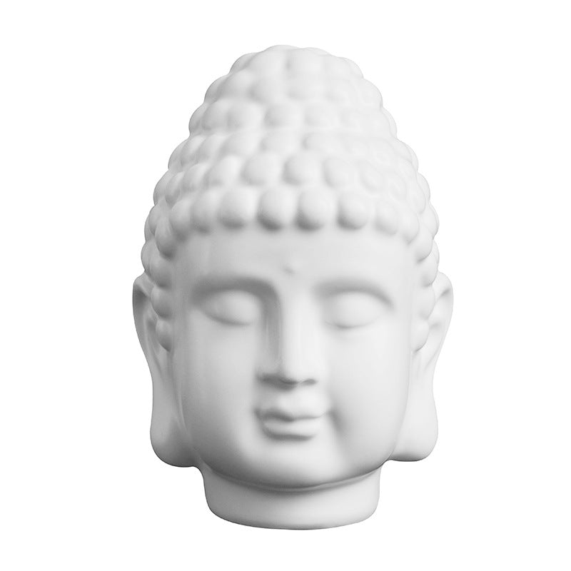 Cabeza de Buda Mingze de Arenisca y Resina – Decoración Zen Artesanal