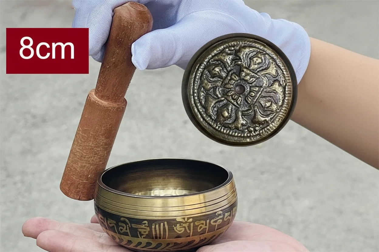 Cuenco Tibetano de Latón con Grabado Sánscrito Zenya® – Hecho a Mano para Meditación, Yoga y Sanación Sonora
