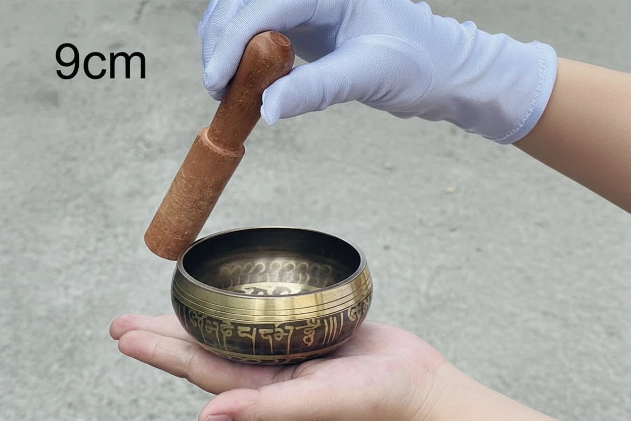 Cuenco Tibetano de Latón con Grabado Sánscrito Zenya® – Hecho a Mano para Meditación, Yoga y Sanación Sonora