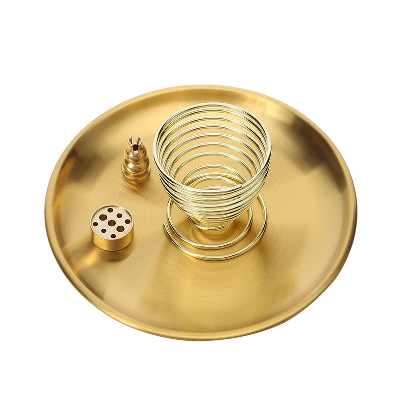 Set de 3/4/5 Quemadores de Incienso de Latón Zenya® – Soporte para Varillas, Palo Santo y Salvia