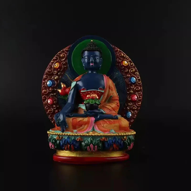 Buda Vajrapani Pintado a Mano – Mini Estatuilla Zen