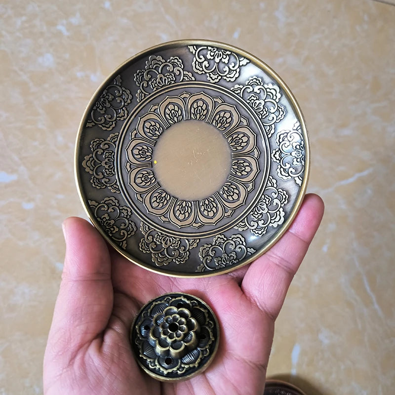 Quemador de Incienso Tibetano con Soporte de Metal - Decoración Feng Shui y Zodíaco Chino para Hogar y Meditación Zenya®