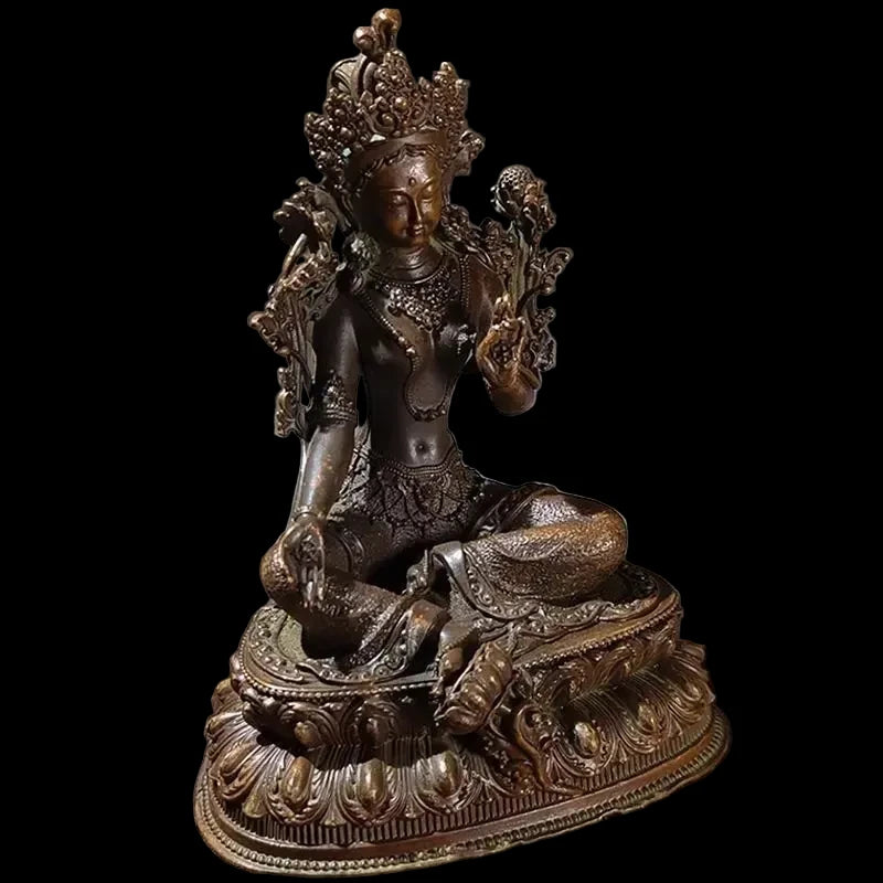 Estatua de Buda Tara Verde Zenya® – Adorno Zen Retro Colección Nepalí