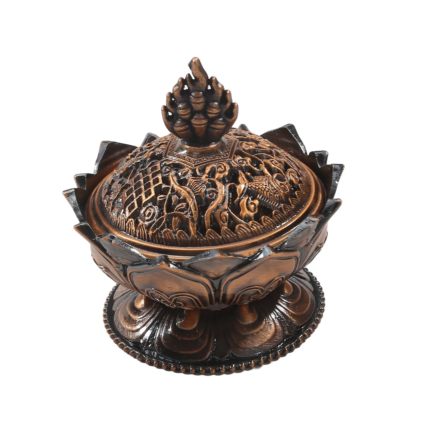 Set de 3/4/5 Quemadores de Incienso de Latón Zenya® – Soporte para Varillas, Palo Santo y Salvia