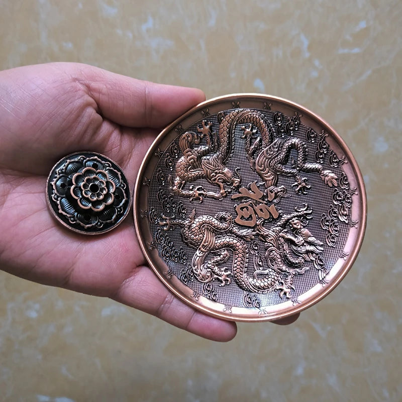 Quemador de Incienso Tibetano con Soporte de Metal - Decoración Feng Shui y Zodíaco Chino para Hogar y Meditación Zenya®