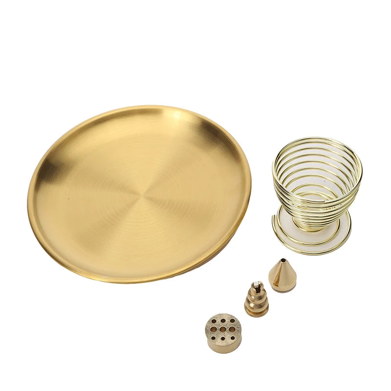 Set de 3/4/5 Quemadores de Incienso de Latón Zenya® – Soporte para Varillas, Palo Santo y Salvia