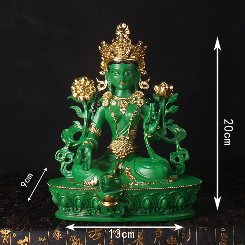 Estatua de Buda Patriarca en Resina Zenya® – Tara Verde Bodhisattva