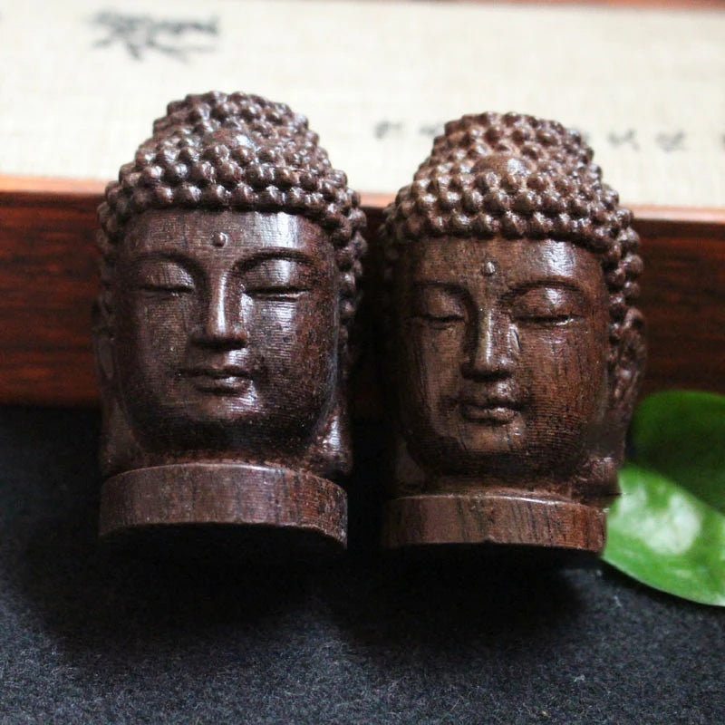 Estatua de Buda creativa, estatuilla de madera Sakyamuni Tathagata, estatua de cabeza de Buda de la India, adorno decorativo artesanal