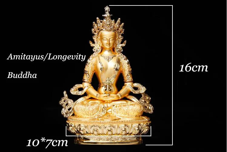 Buda Longevidad/Amitayus Dorado 5” – Estatua Budista Zenya®
