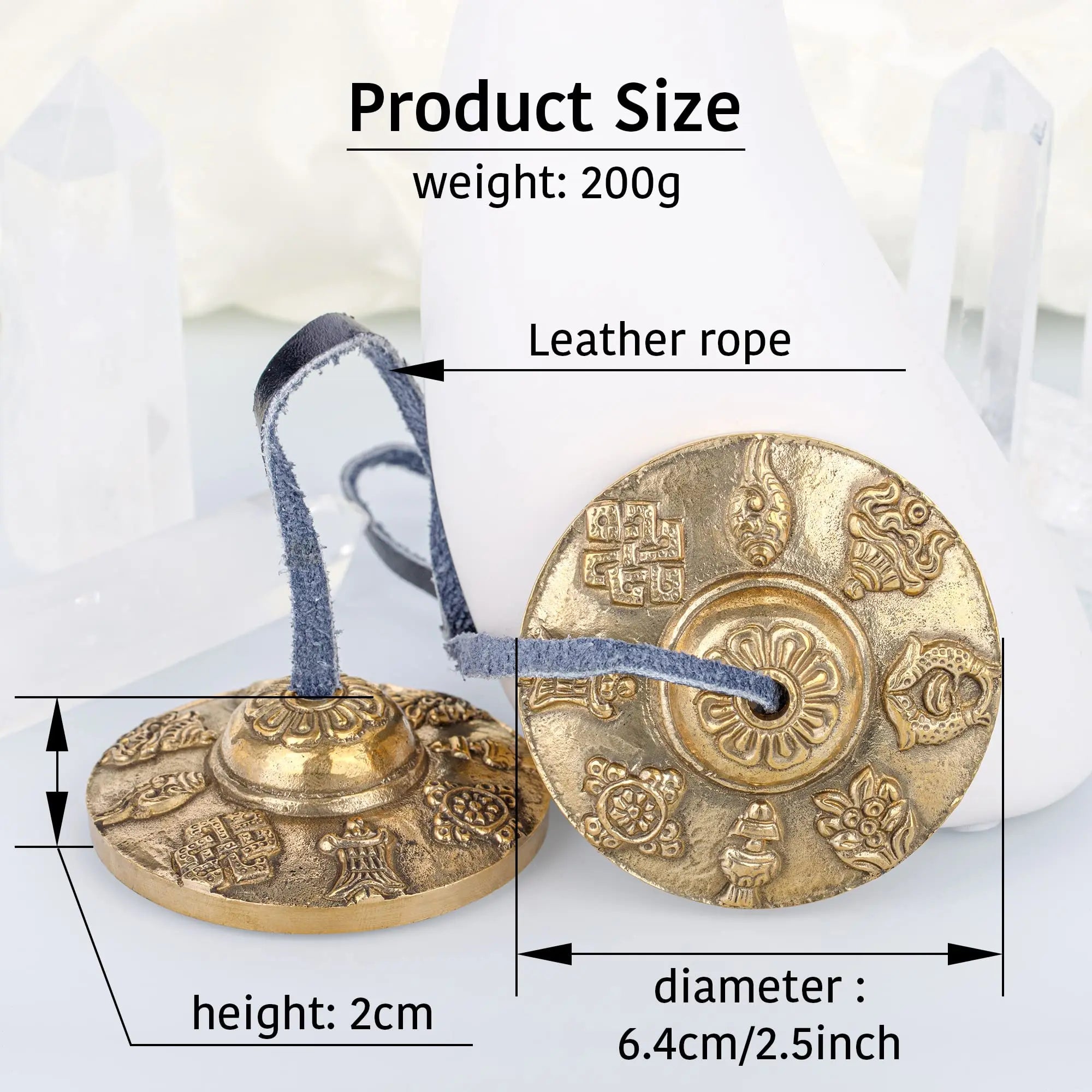 Platillos Tibetanos Tingsha de Latón Zenya® – Campanas Budistas para Meditación y Yoga