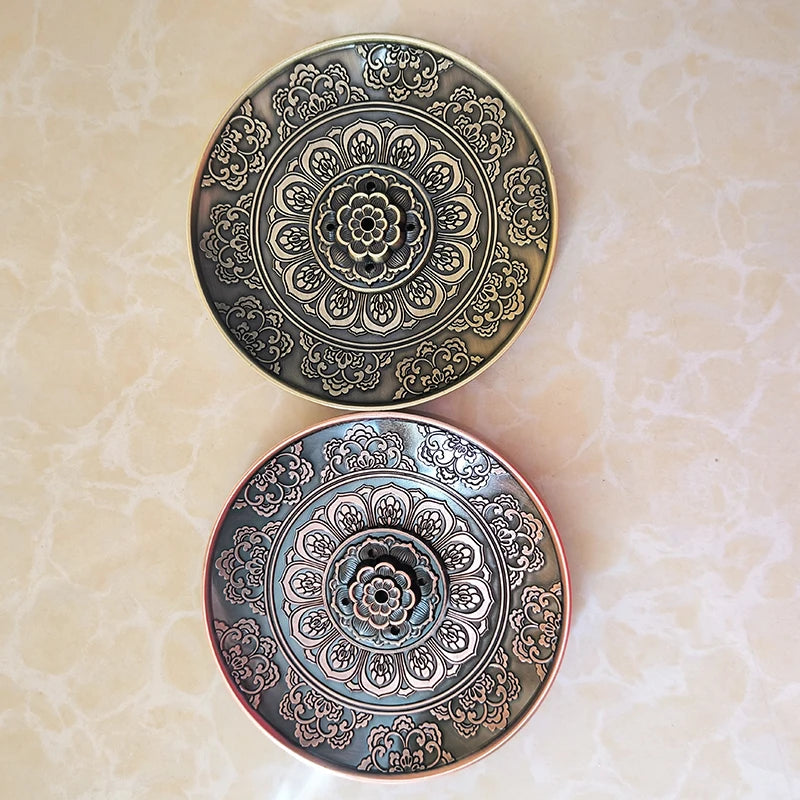 Quemador de Incienso Tibetano con Soporte de Metal - Decoración Feng Shui y Zodíaco Chino para Hogar y Meditación Zenya®