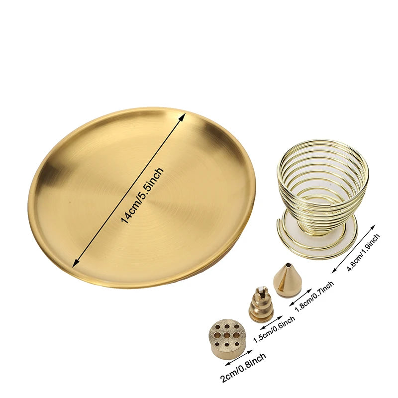 Set de 3/4/5 Quemadores de Incienso de Latón Zenya® – Soporte para Varillas, Palo Santo y Salvia