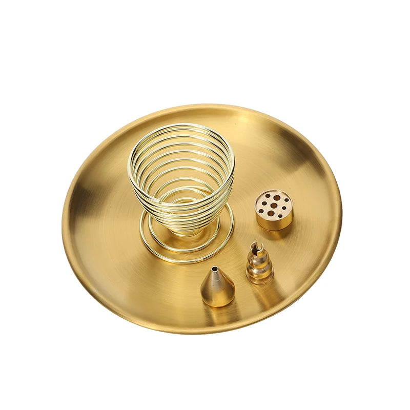 Set de 3/4/5 Quemadores de Incienso de Latón Zenya® – Soporte para Varillas, Palo Santo y Salvia