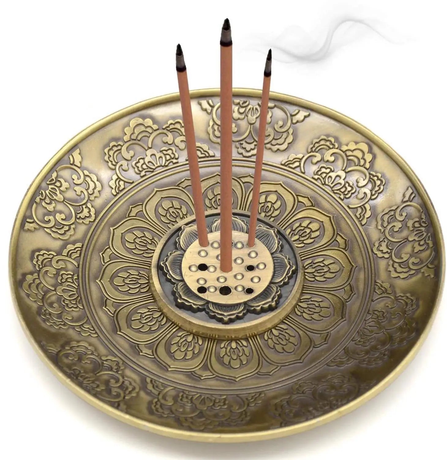 Quemador de Incienso Tibetano con Soporte de Metal - Decoración Feng Shui y Zodíaco Chino para Hogar y Meditación Zenya®