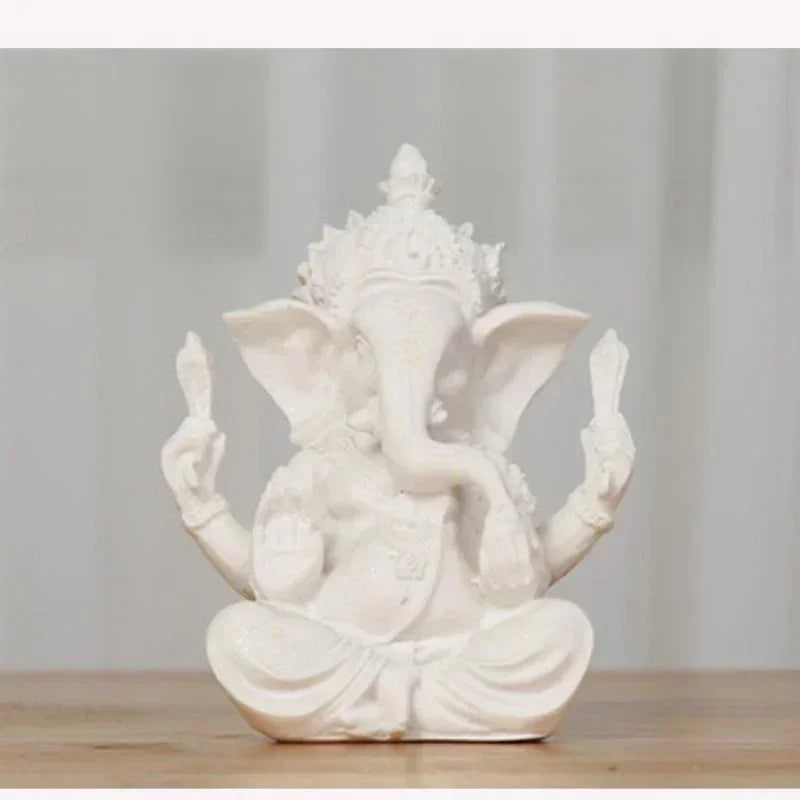 Estatua de Ganesha de Arenisca Hecha a Mano Zenya® – Decoración Zen para Hogar y Sala