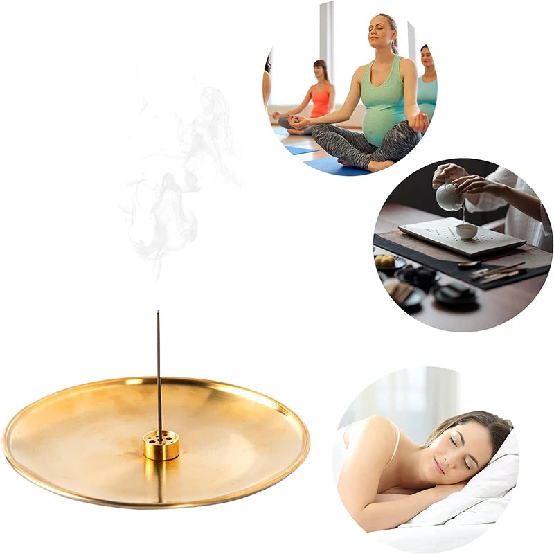 Set de 3/4/5 Quemadores de Incienso de Latón Zenya® – Soporte para Varillas, Palo Santo y Salvia